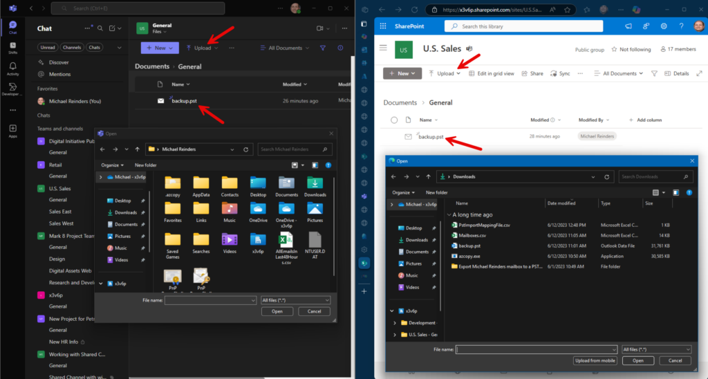 SharePoint vs Teams: showing the same Files location