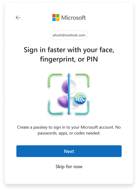 Microsoft will be encouraging users to create a passkey instead of a password