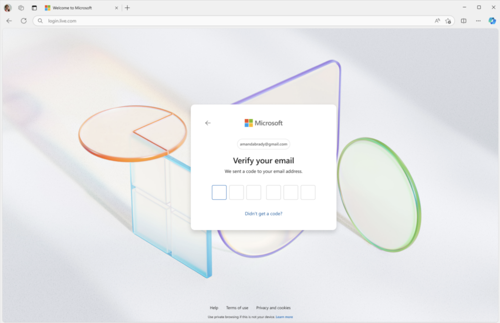 Verifying your email will now be the first step when signing up for a Microsoft Account