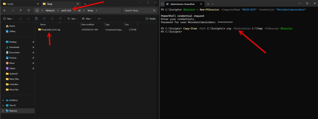 Copying files to a remote computer