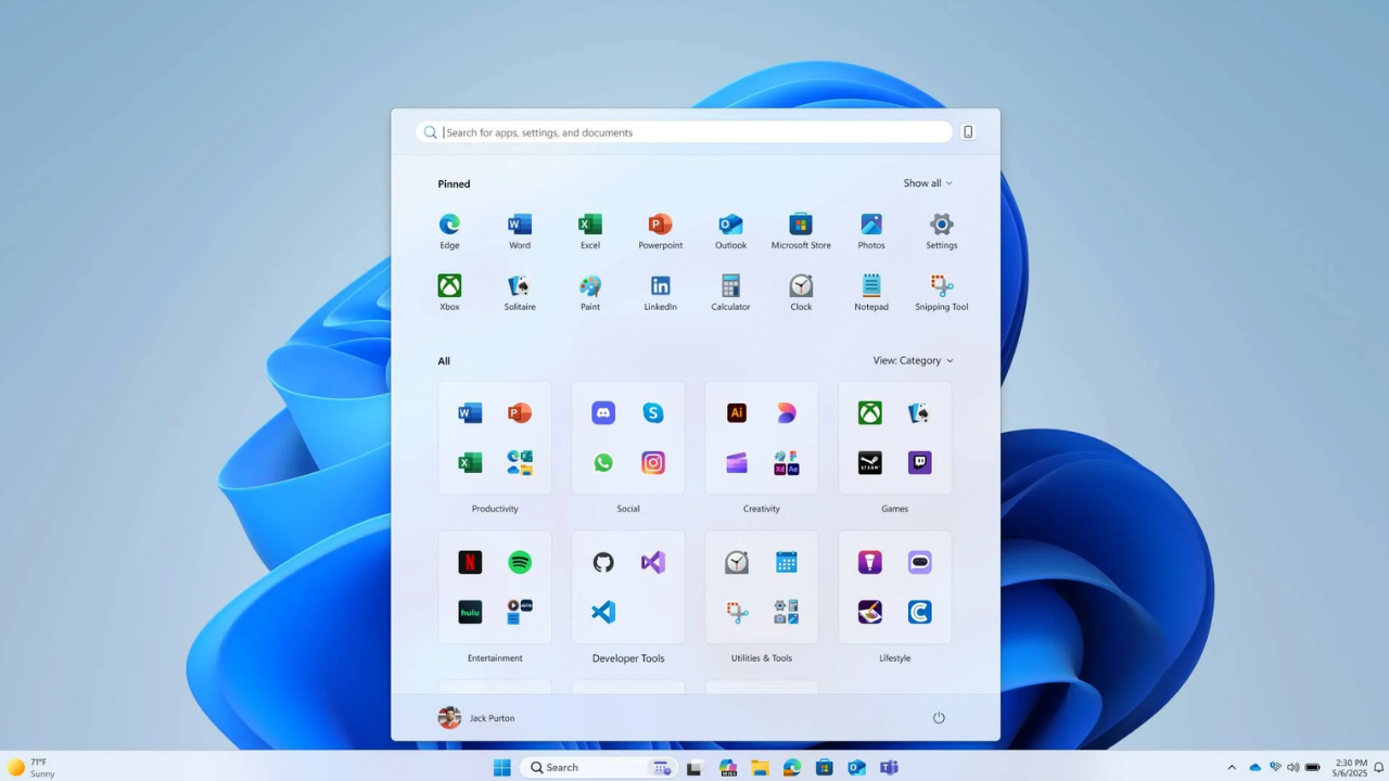 Windows 11 Start Menu