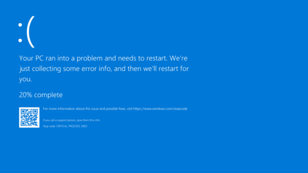 Blue screen of death