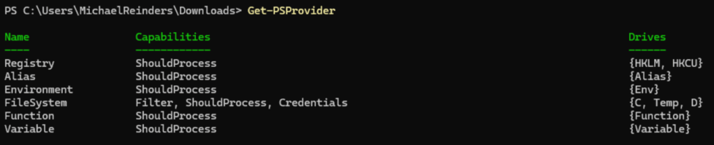 Using Get-PSProvider to show all types of items you can remove with Remove-Item