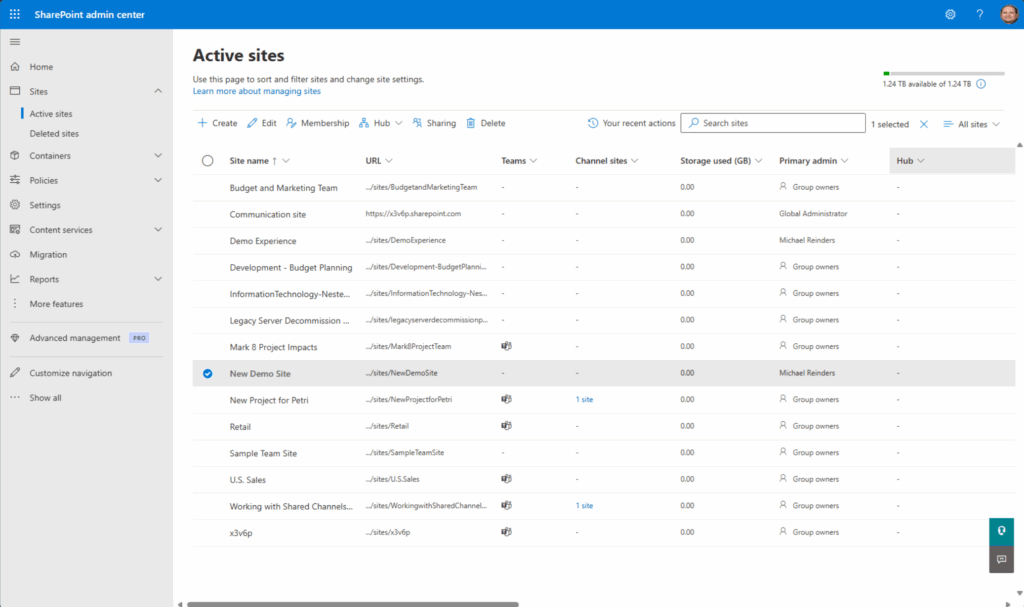 There's our brand new SharePoint site!