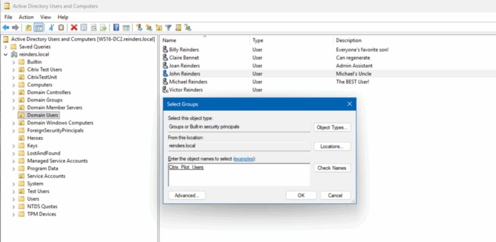 Active Directory Users and Computers