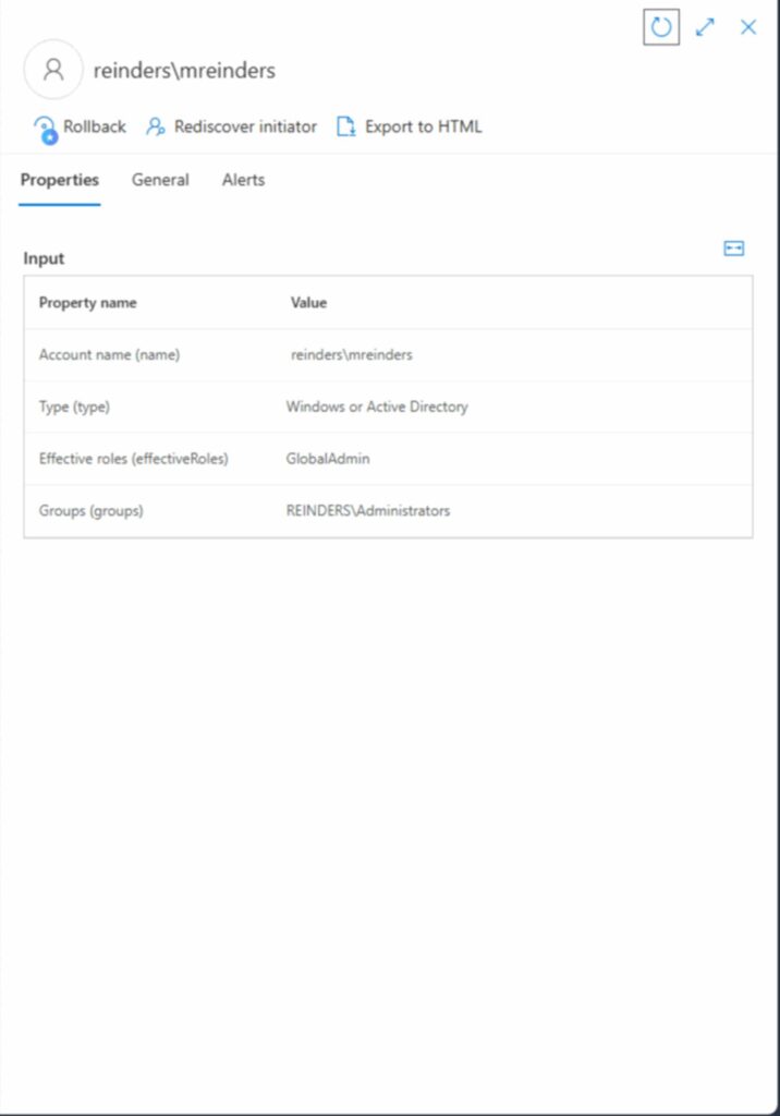 Object information in Cayosoft Guardian Protector
