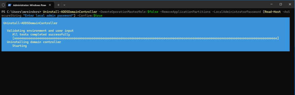 The DC is now being demoted