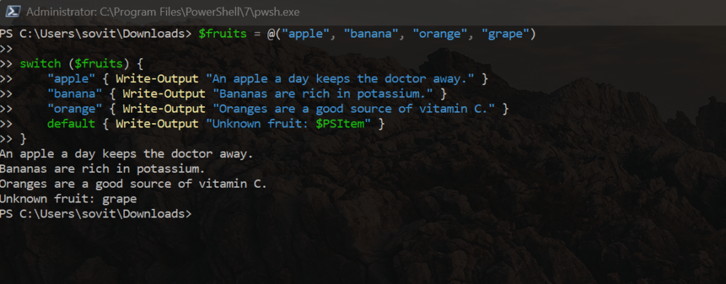 Examples with strings in PowerShell