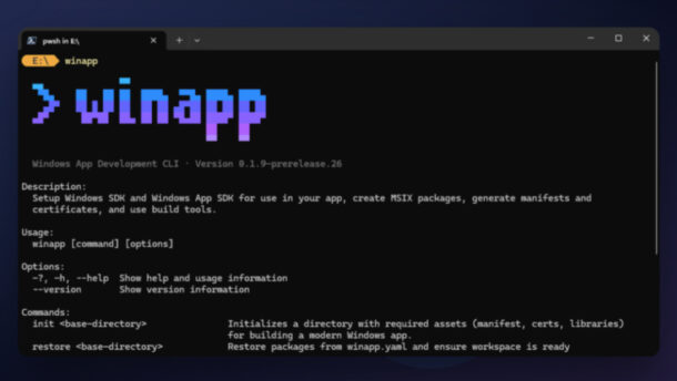Windows App Development CLI