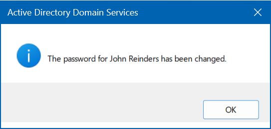 Password reset successful!