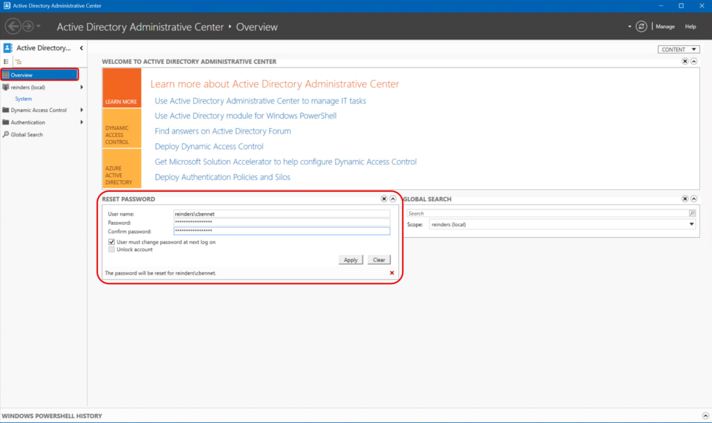 Resetting a password on the homepage of the ADAC