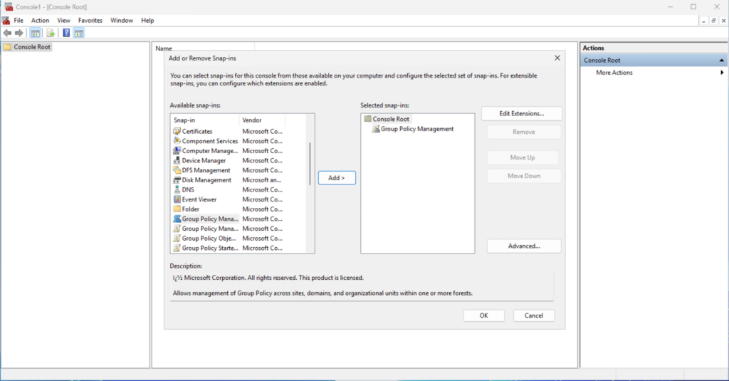 You can access the Group Policy management tools through the Microsoft Management Console