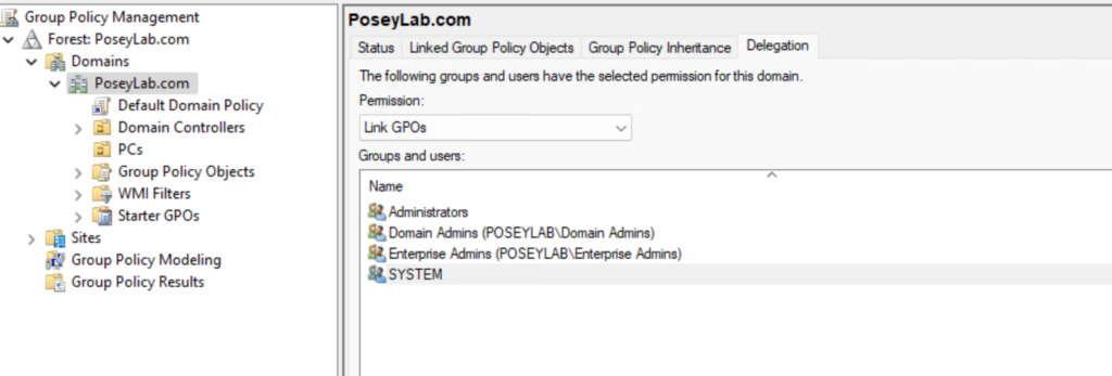 You can use the Delegation tab to delegate control of a Group Policy