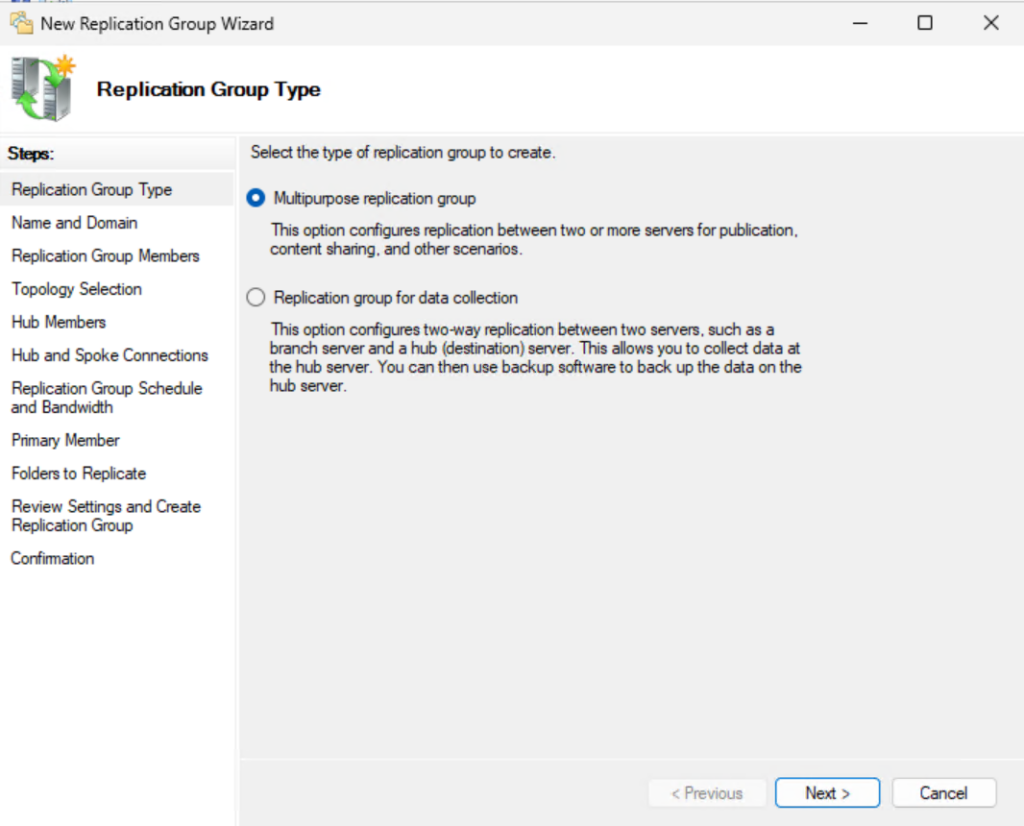 You can replicate DFS hosts by creating a replication group