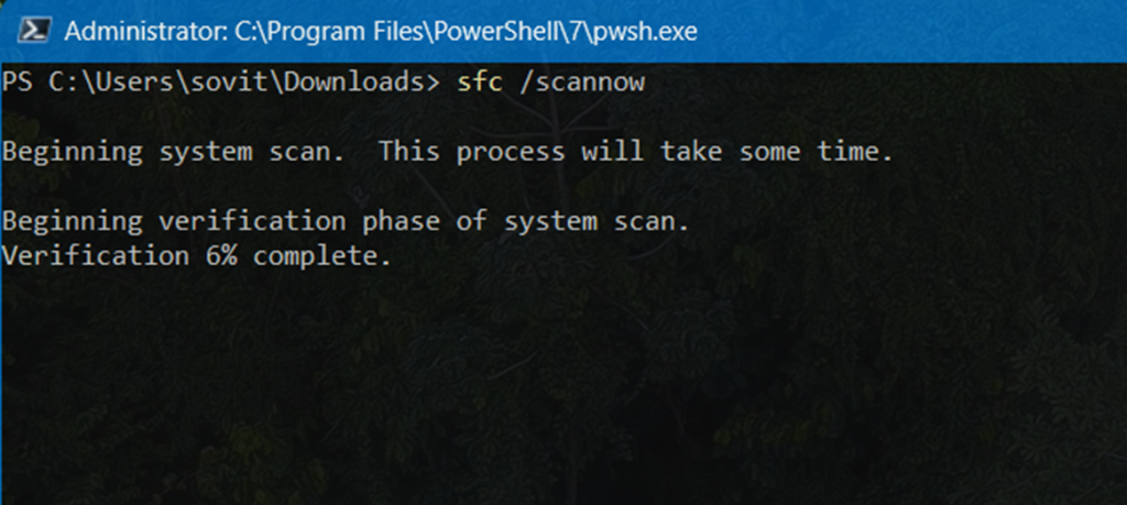 Using SFC to repair protected Windows system files