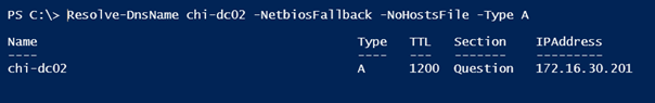 Resolving a computer name (Image Credit: Jeff Hicks)