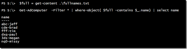 Testing with full names (Image Credit: Jeff Hicks)