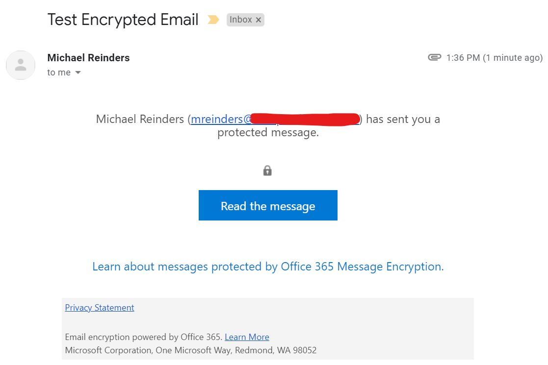 sending encrypted email to a non-Microsoft recipient