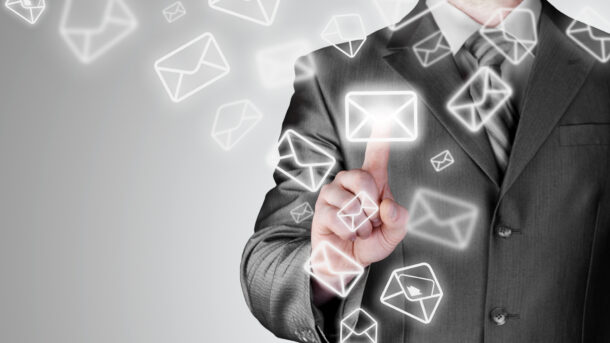 Man writing email