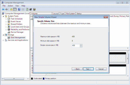 New Partition in Vista 3